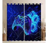 Gamer Gaming Curtain for Boy Bedroom Video Game Curtains for Kids Room Decor Blue Purple Game Controller Gamepad Window Drapes Geometry Honeycomb Window Treatments (2Pc-W55'' X L71'',Blue)