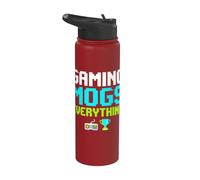 Gamer Gaming Mogs Everything Esports Controller Stainless Steel Insulated Water Bottle