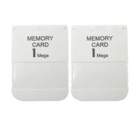 Gamer Gear 1MB PS1 15 Block Memory Card storage compatible with classic PlayStation 1, PS One, PSX, PS2 (PS1 games only). Grey Game saving storage accessory - 2 Pack