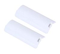 Gamer Gear 2 Pack Battery Case Battery Cover compatible with Nintendo Wii Remote - Replacement Wii Controller Back Cover - white Wii remote Controller Battery Door