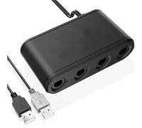 Gamer Gear 4-Port Adapter for GameCube Controllers - compatible with Switch, Wii U, and PC, Plug-and-Play