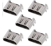 Gamer Gear HDMI Socket for PlayStation 4 - V2 Design HDMI Connector Jack - Replacement HDMI Port for PS4 CUH-10XXX, CUH-11XXX, CUH-12XXX Model Consoles - 5 Pack HDMI Repair Connector