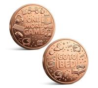 Gamer Gifts for Men Decision Coin Funny One More Game Coin Double Sided, Go to Bed Flip Coin, Gaming Accessories for Men, Gifts for Gamers Video Game Accessories,Gamer Stocking Stuffer (Play or study)