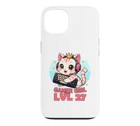Gamer Girl Cute Cat Gaming 27th Birthday Saying Case for iPhone 13