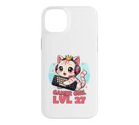 Gamer Girl Cute Cat Gaming 27th Birthday Saying Case for iPhone 14 Plus