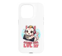 Gamer Girl Cute Cat Gaming 27th Birthday Saying Case for iPhone 15 Pro