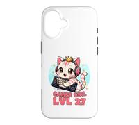 Gamer Girl Cute Cat Gaming 27th Birthday Saying Case for iPhone 16