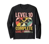 Gamer Girl Level 10 Complete Funny 10th Wedding Anniversary Long Sleeve T-Shirt