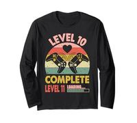 Gamer Girl Level 10 Complete Funny 10th Wedding Anniversary Long Sleeve T-Shirt