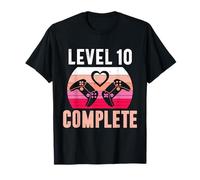 Gamer Girl Level 10 Complete Funny 10th Wedding Anniversary T-Shirt