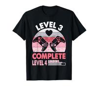 Gamer Girl Level 3 Complete Cute 3 Years Wedding Anniversary T-Shirt