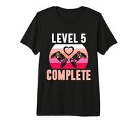 Gamer Girl Level 5 Complete Cute 5th Wedding Anniversary Premium T-Shirt