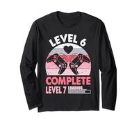 Gamer Girl Level 6 Complete 6 Funny 6th Wedding Anniversary Long Sleeve T-Shirt