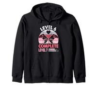 Gamer Girl Level 6 Complete 6 Funny 6th Wedding Anniversary Zip Hoodie