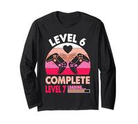 Gamer Girl Level 6 Complete - Cute 6th Wedding Anniversary Long Sleeve T-Shirt