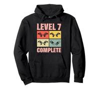 Gamer Girl Level 7 Complete 7 Funny 7th Wedding Anniversary Pullover Hoodie
