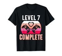 Gamer Girl Level 7 Complete 7 Funny 7th Wedding Anniversary T-Shirt