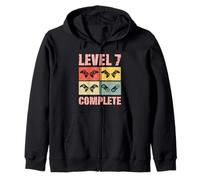 Gamer Girl Level 7 Complete 7 Funny 7th Wedding Anniversary Zip Hoodie