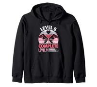 Gamer Girl Level 8 Complete 8 Funny 8th Wedding Anniversary Zip Hoodie