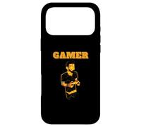 Gamer Guy Holding a Gold Video Game Controller Mens Gaming Case for iPhone 17 Pro Max