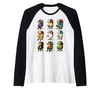Gamer Halloween Zombie Skeleton Witch Alien Scarecrow Gaming Raglan Baseball Tee