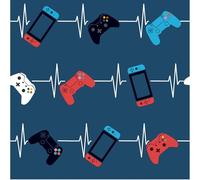 GAMER Heartbeat Wallpaper - Vibrant Gaming-Themed Wall Décor Perfect for Kids Bedrooms, Playrooms, or Gaming Spaces