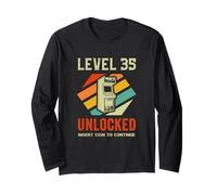 Gamer Level 35 Unlocked 35th Birthday Long Sleeve T-Shirt
