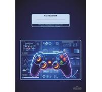 Gamer Lined Notebook - 8.5 x 11 in - 100 pages: Dark Blue Neon Command Center Lined Journal | Large Letter Size College Ruled Pages with Tech ... Gamers, Data Science Students, and Streamers