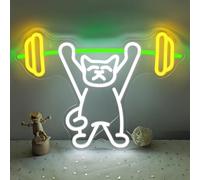 Gamer Neon Sign, Gamepad Shaped LED Sign for Game Room Decor, Dimmable USB Powered Gaming Lights for Teen Boy Room Gaming Wall Decor, Best Gamer Gifts for Boys, Kids, Blue (Cat Do Gym)