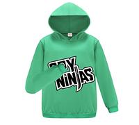 Gamer Ninjas Merch Cool Black Hoodie Cotton Jumper Kids Boys Girl Top (Green,3-4 Years,3 Years,4 Years)