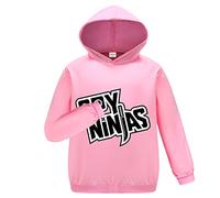 Gamer Ninjas Merch Cool Black Hoodie Cotton Jumper Kids Boys Girl Top (Pink,3-4 Years,3 Years,4 Years)