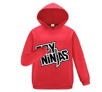 Gamer Ninjas Merch Cool Black Hoodie Cotton Jumper Kids Boys Girl Top (Red,3-4 Years,3 Years,4 Years)
