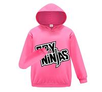 Gamer Ninjas Merch Cool Black Hoodie Cotton Jumper Kids Boys Girl Top (Rose Red,3-4 Years,3 Years,4 Years)