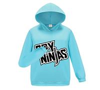 Gamer Ninjas Merch Cool Black Hoodie Cotton Jumper Kids Boys Girl Top (Sky Blue,3-4 Years,3 Years,4 Years)