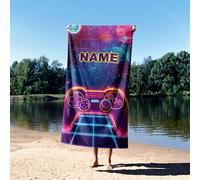 Gamer Personalised Towel - Add Name - Custom Kids Bath Towel, Hand Towel, Face Towel or Oversize Sheet - Fun Gaming Design Gift for Boys Girls