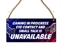 Gamer Plaque - Gaming Themed Bedroom Decor | Perfect Gamer Gift for Boys, Xbox & PlayStation Enthusiasts | Ideal Gaming Dad Gift | Game Room Sign & Wall Decor (Small: 19 cm (H) × 9 cm (W))