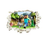 Gamer Poster Wall Decor, 40 * 60cm Mine-craft 3D Wall Stickers Game Cartoon Wall Stickers Game Cartoon Wall Stickers for Living Room Bedroom Hallway