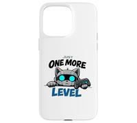 Gamer Robot Cat Video Game Just One More Level Gaming Case for iPhone 15 Pro Max