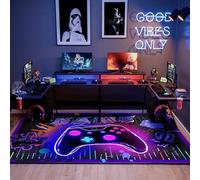 Gamer Rug: 35'x 24' Small Gaming Rug for Game Room Entrances with Game Controller Designs, Non-slip, Fade Resistant, Easy Clean Area Rugs, Exquisite Room Decor, Gifts for Boys