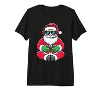Gamer Santa Claus Playing Video Game Controller Christmas Premium T-Shirt