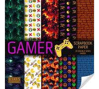GAMER scrapbook paper part tow, 8.5x8.5, 10 Designs, 20 Double-Sided Sheets: Video game Scrapbooking Paper for Junk Journals, Decorative gaming ... & Mixed Media, Origami, Collage & Card Making