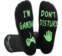 Gamer Sock, Do Not Disturb Socks, Funny Socks Gift for Gamer, Gaming Socks for Sons Teen Boys Husbands Dad Boyfriend Mens Women,SIZE 9-12 (Green)