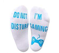 Gamer Sock, Do Not Disturb Socks, Funny Socks Gift for Gamer, Gaming Socks for Sons Teen Boys Husbands Dad Boyfriend Mens Women,SIZE 9-12