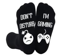 Gamer Socks, DO NOT DISTURB I'M GAMING Novelty Funny Socks, Novelty Gaming Gifts Funny Mid Calf Socks for Teenage Boys Men Christmas Birthday Gifts