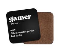 Gamer Square Coaster - Gaming Game Sport Fan Dictionary Regular But Cooler Definition Funny Joke Hobby Men Women Kitchen Drink #82618