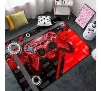 Gamer Teen Large Area Rug Floor Rugs for Boys 3D Gamepad Red Large Carpet for Bedroom Floor Mat Doormats Kids Room Gaming Controller Game Player Black Living Room Mat Home Decor Sofa Mat, 4'x5'