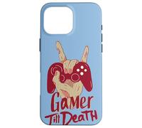 Gamer Till Death Quote Scary Zombie Hand Controller Gaming Case for iPhone 16 Pro Max
