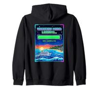 Gamer Vacation Mode Loading Retro Pixel Art Kids Cruise Ship Zip Hoodie