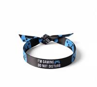 Gamer Wristband I'm Gaming - 5 Pack Elastic Fabric Bracelets for Players, Console Controller Design, Gaming Setup Accessory and Gift for Kids & Adults (Blue and Black)