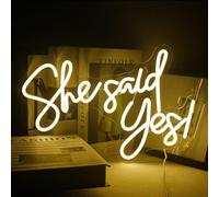 Gamerneon She Said Yes Neon Sign Warm White LED Word Neon Lights for Wall Decor Proposal Decorations USB Letter Neon Light Signs for Bachelorette Engagement Party Bridal Shower Romantic Night